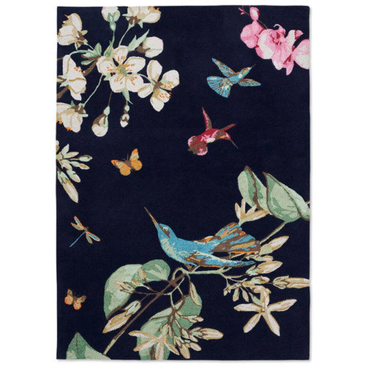 Bird Blue - Hand Tufted Wool Rug