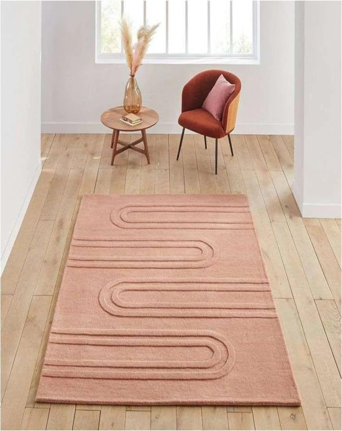 Blush Curve - Hand-Tufted Wool Rug