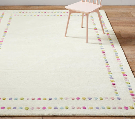Dot Border - Hand Tufted Wool Rug