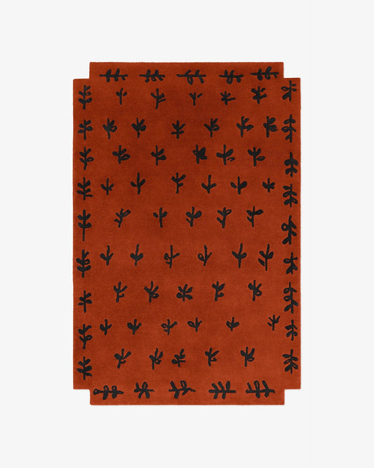 Burnt Sienna Birds - Hand-Tufted Wool Rug
