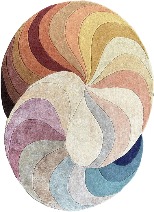 Spiral Bloom - Hand-Tufted Wool Rug
