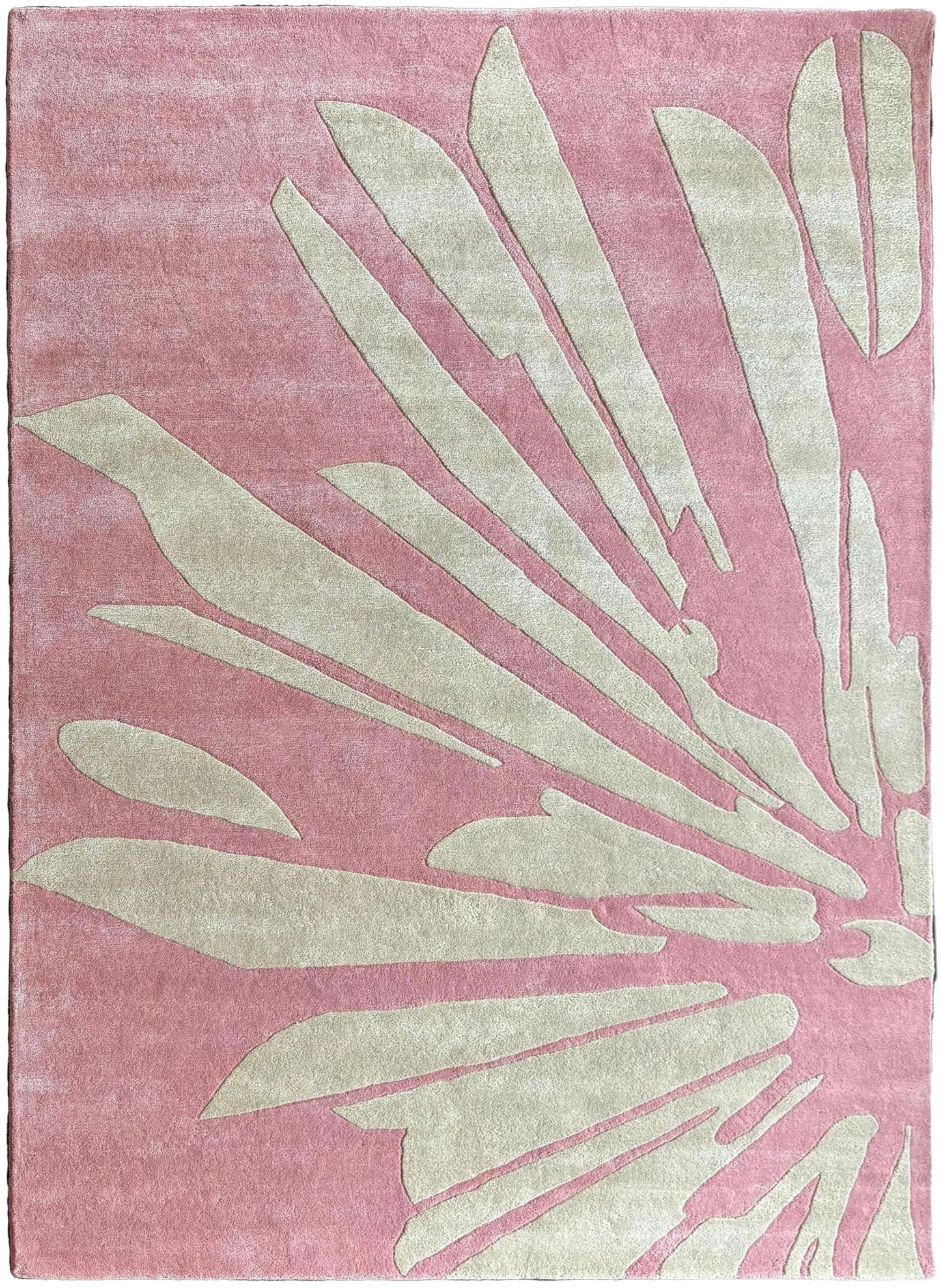 Pink Leaf - Hand-Tufted Wool Rug