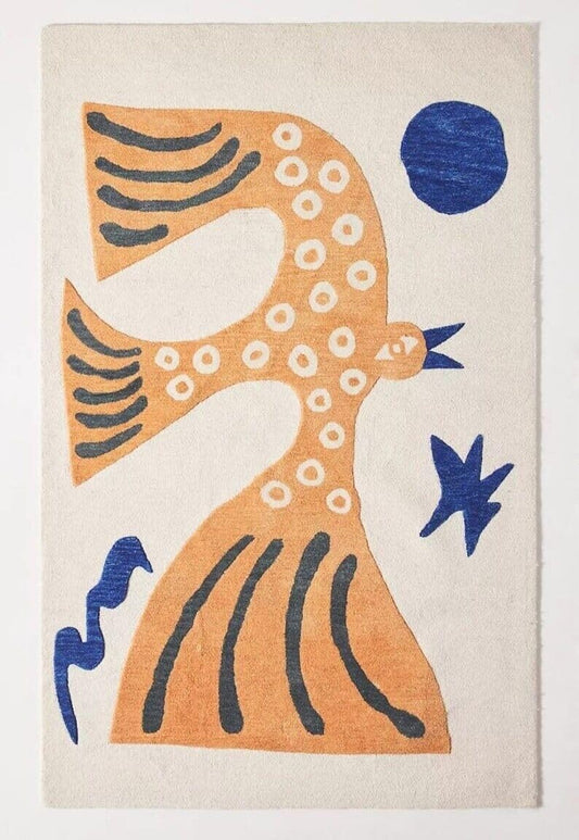 Bird Orange - Hand Tufted Wool Rug