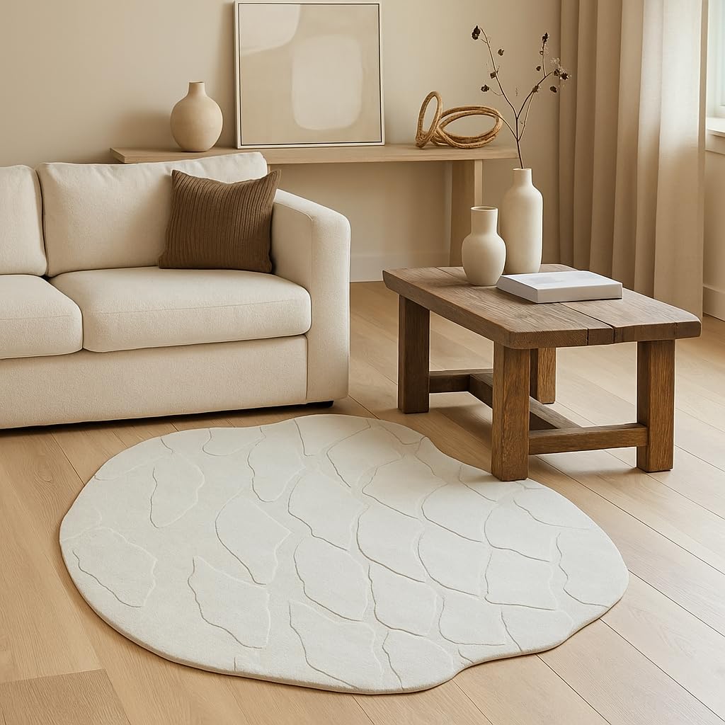 Cream Puddle - Hand-Tufted Wool Rug