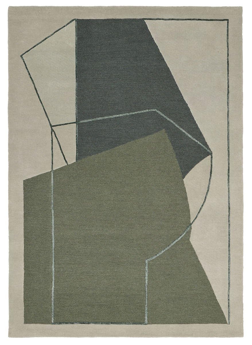 Beige Construct - Hand-Tufted Wool Rug