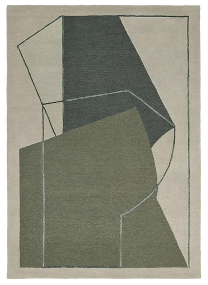 Beige Construct - Hand-Tufted Wool Rug