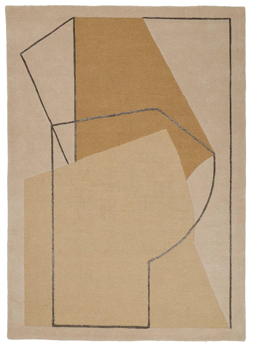 Beige Construct - Hand-Tufted Wool Rug