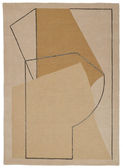 Beige Construct - Hand-Tufted Wool Rug