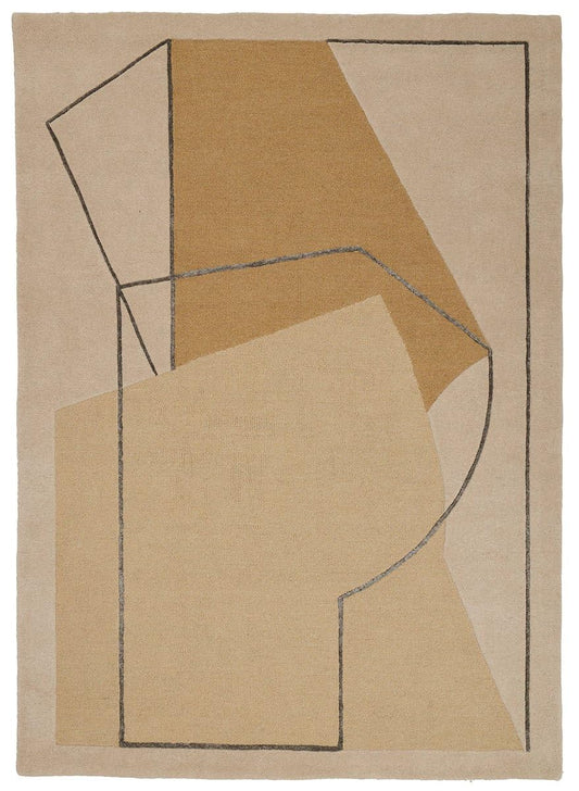 Beige Construct - Hand-Tufted Wool Rug