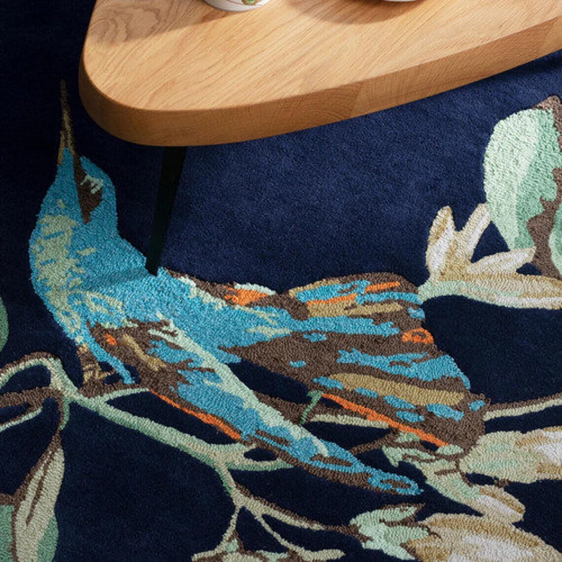 Bird Blue - Hand Tufted Wool Rug