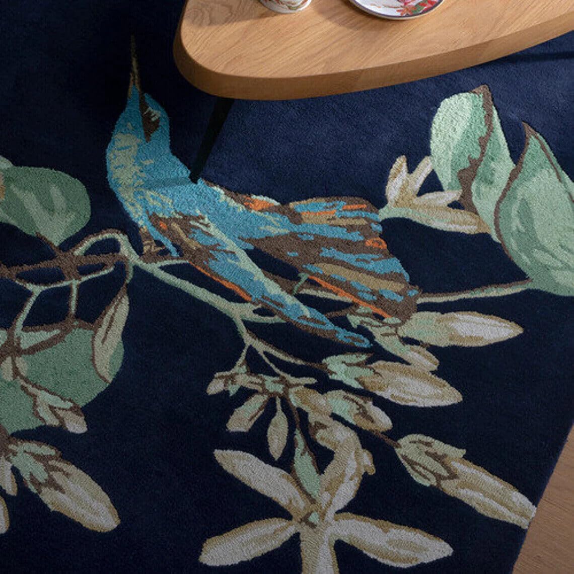Bird Blue - Hand Tufted Wool Rug