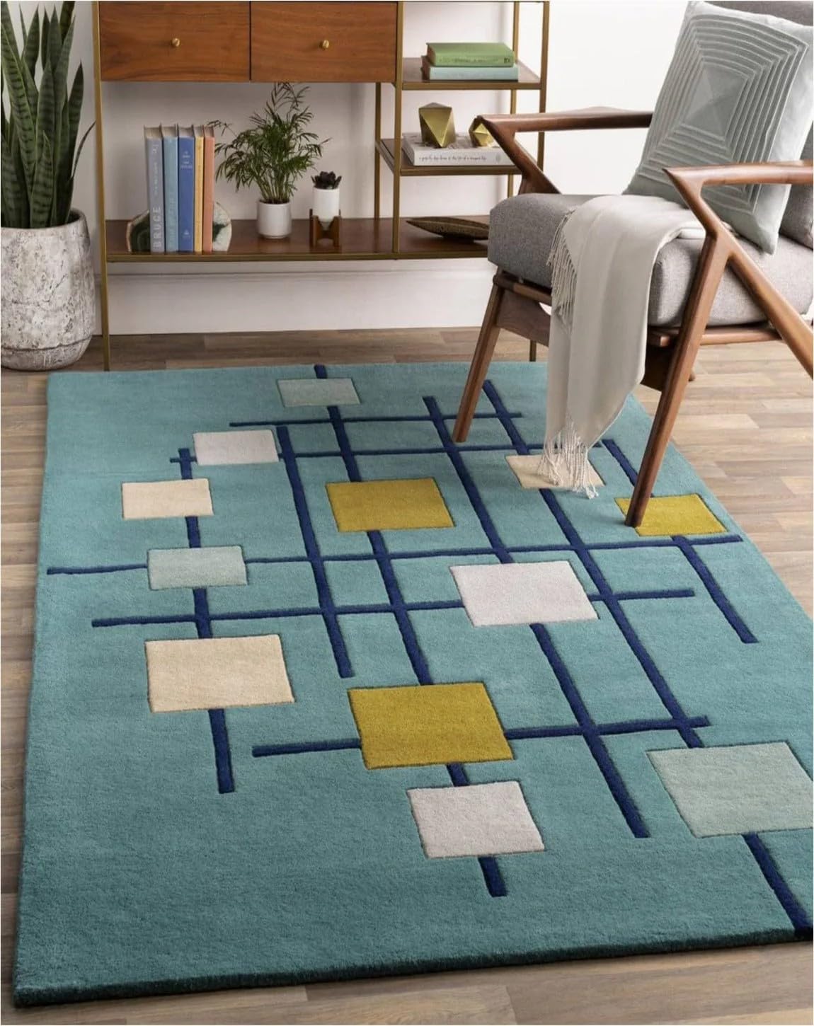 Grid Fusion - Hand-Tufted Wool Rug