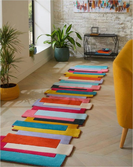 Rainbow Steps - Hand-Tufted Wool Rug
