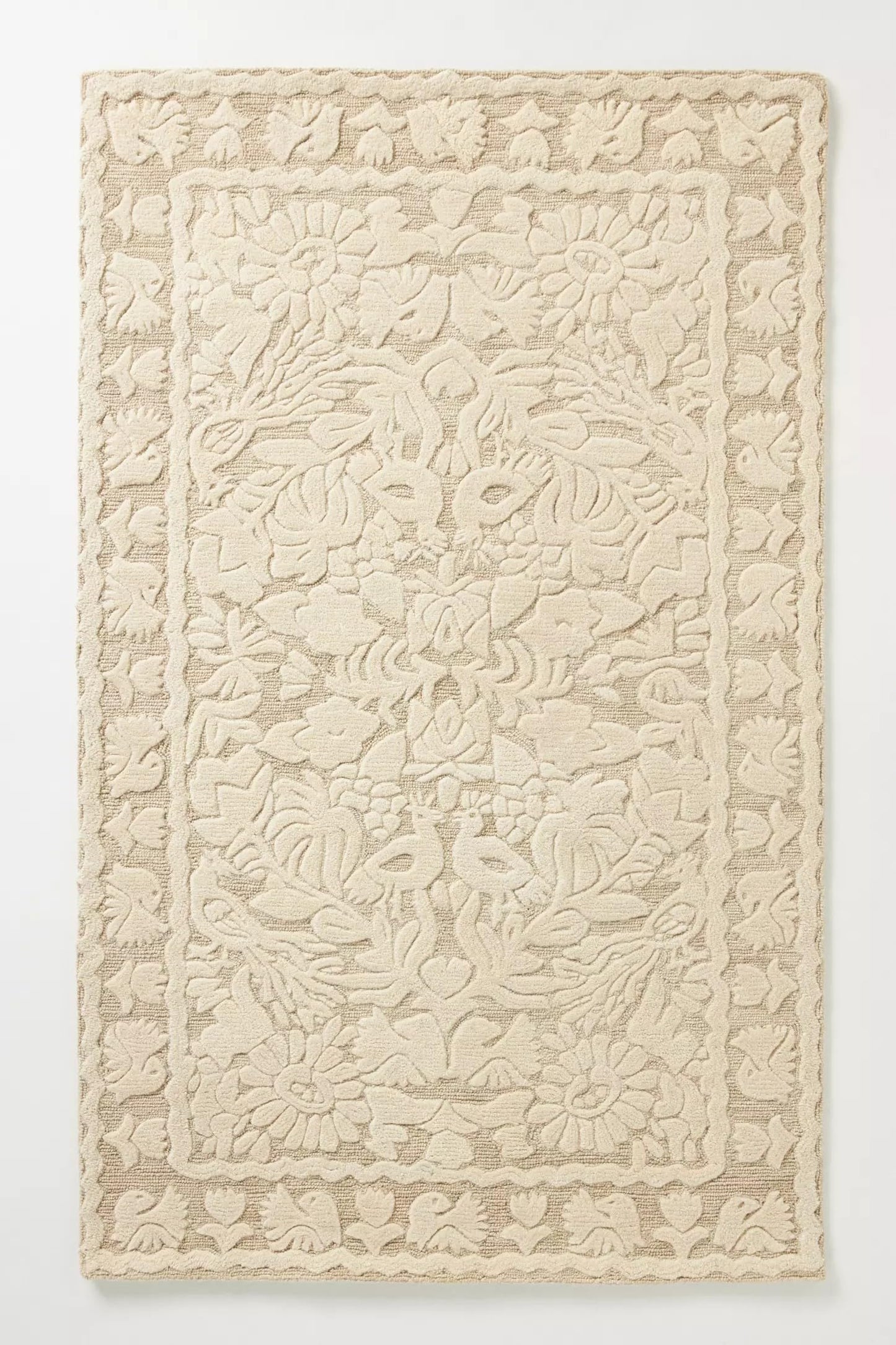 Ivory Botanic - Hand-Tufted Wool Rug