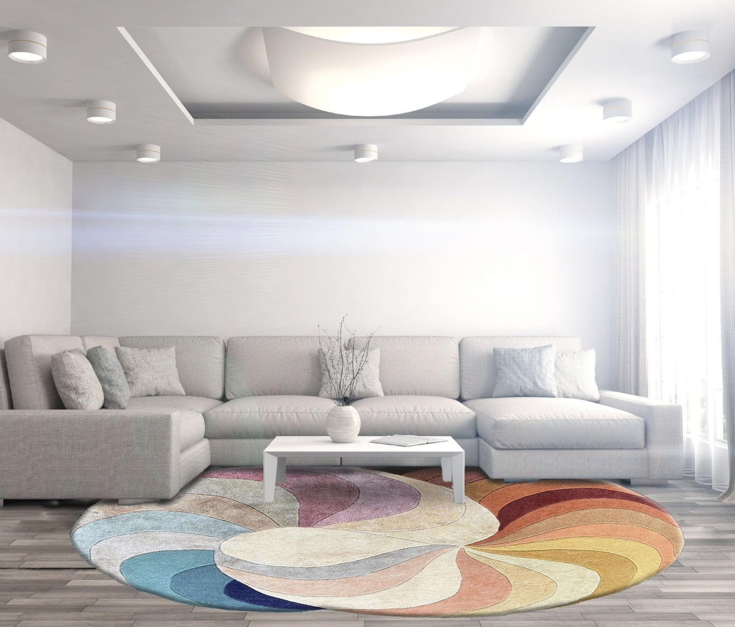 Spiral Bloom - Hand-Tufted Wool Rug